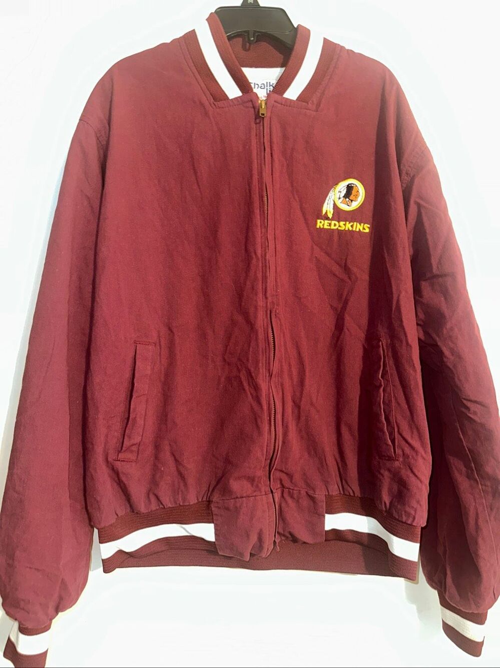 Vintage Chalk Line NFL Washington Redskins Football Bomber Jacket Mens L Large M